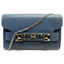 NOVO BOLSA PROENZA SCHOULER PS11 H01020 COURO GRAINED AZUL COM ALÇA Azul