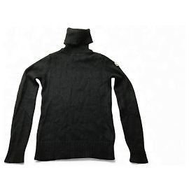 VINTAGE MONCLER PULLOVER M 38 AUS MOHAIR WOLLE & NYLON SCHWARZER ROLLKRAGEN Schwarz