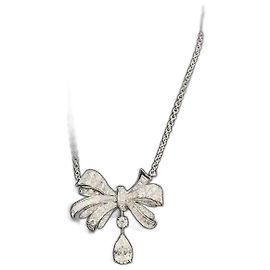 Colar pendente clássico de diamante Graff Tilda's Bow 0,7 ct Prata
