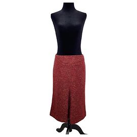 Max Mara rote Melange Wollrock Rot Bordeaux