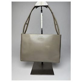 Vintage Givenchy Lederhandtasche grau Grau