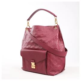 Louis Vuitton-Louis Vuitton Monogram Hobo Metis 2Way Shoulder Bag in Burgundy M40813-Dark red