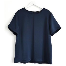 Weekend Max Mara Weekend MaxMara Navy Satin & Jersey Top Navy blue