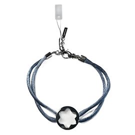 Montblanc Star Armband blauer Satin und 925 Silber Blau
