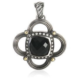 Pingente Renaissance David Yurman em ouro e prata esterlina oxidada com ônix e diamante Outro