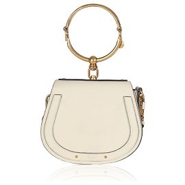 Chloé Bolsa de pulso Nile pequena em couro branco Chloe Branco Outro