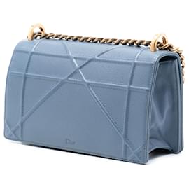 Dior-Dior Blue Small Grained Calfskin Diorama Flap-Blue,Light blue