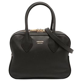 Salvatore Ferragamo Mini borsa in pelle nera Ferragamo Nero