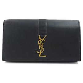 Yves Saint Laurent Long Leather Wallet Black