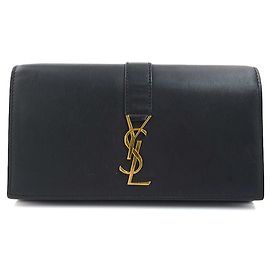 Portefeuille Long en Cuir Yves Saint Laurent Noir