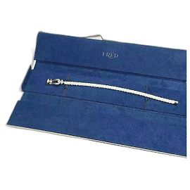 Pulsera FRED Force 10, correa de cable blanco, hebilla de oro blanco Plata