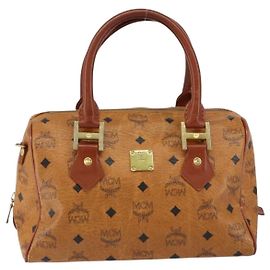 Sac à main en toile et cuir avec logogramme Visetos de MCM Marron