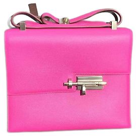 Borsa Hermès Verrou 21 in pelle Epsom Rosa Porpora Rosa