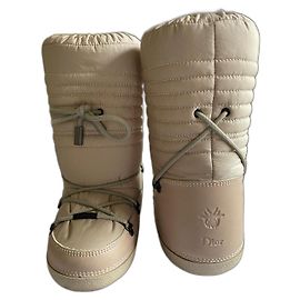 Dior Moon Boots Beige Ostrich Leather Kids Beige