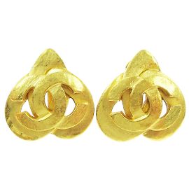 Chanel Vintage CC Heart Clip-On Metal Small D'oro