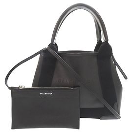 Balenciaga Navy Cabas XS Lederhandtasche Schwarz