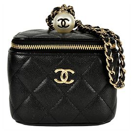 Bolsa Mini Corrente Vanity Preta Chanel Preto