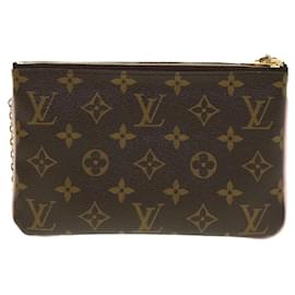 Louis Vuitton-Pochette Double Zip Louis Vuitton Edição Limitada Vivienne Natal Monograma Canvas-Marrom