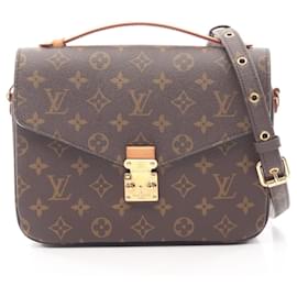 Louis Vuitton-Bolsa de mão Pochette Metis MM Monograma Louis Vuitton-Marrom