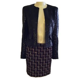 Chanel Skirt Suit Silk Paillettes Size 38 Other