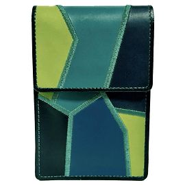 Portacipria in pelle patchwork Yves Saint Laurent Arancione Porpora Blu navy