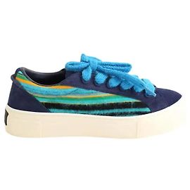 Dior Baskets basses en daim bleues Bleu