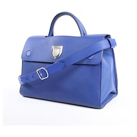 Dior-Dior Diorever Medium Leather 2Way Handbag in Blue-Blue