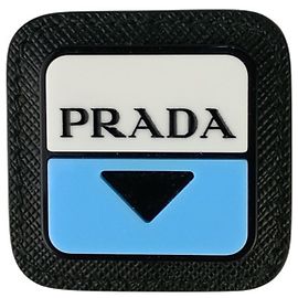 Prada Brosche 2IS058 Schwarz Weiß Blau