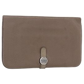 Portafoglio combinato Dogon Duo in pelle Hermès Marrone