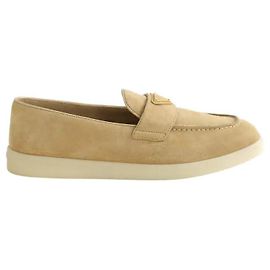Prada Mocassins en cuir beiges Beige