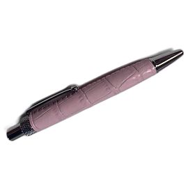 Escada Textured pink leather pen with silver details Pink