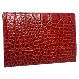 Textured red leather passport holder Lancel Red