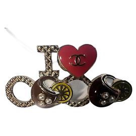 Chanel I love Coco Cuba Brosche Braun Pink Weiß Gelb Gold hardware