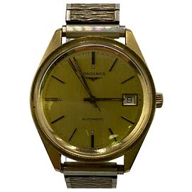 LONGINES Relógio de pulso masculino em ouro com calendário de data e 3 ponteiros Outro