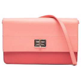 Prada Pink Saffiano Turn Lock Wallet on Strap Pink