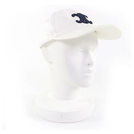 Céline Boné de algodão Celine Triomphe Baseball Branco