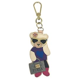 Chaveiro de couro Furla Bear multicolorido Multicor