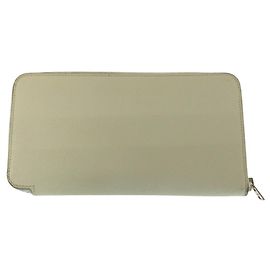 Portefeuille Long Azap Hermès Ivoire Argent Blanc