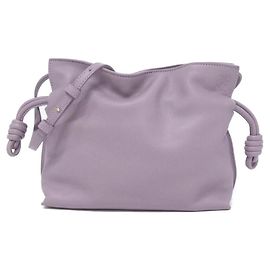 Bolsa Clutch Flamenco em Couro Loewe Roxo