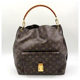 Louis Vuitton-Louis Vuitton Metis Monogram Handbag Brown PVC-Brown