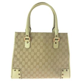 Gucci GG Canvas Tote Bag Brown Beige