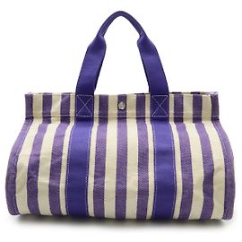 Bolsa Tote de Lona Cannes MM da Hermès Roxo