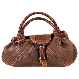 Bolsa Hobo Top Handle Fendi Spy em couro nappa marrom Marrom Vermelho