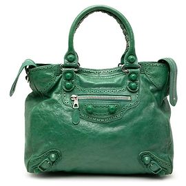 Balenciaga Giant Velo Lederhandtasche Grün