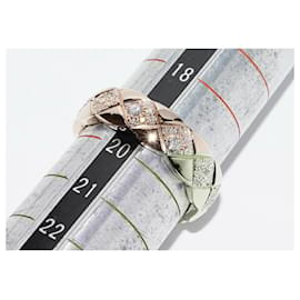 Chanel-Chanel Beige Gold Diamond Coco Crush Ring-Brown,Beige