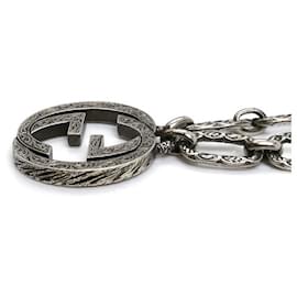 Gucci-Gucci Arabesque Interlocking G Silver Necklace-Silvery,Metallic