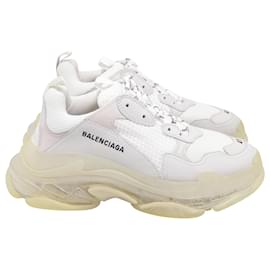 Balenciaga-Tênis Balenciaga Triple S em poliéster branco-Branco,Cru
