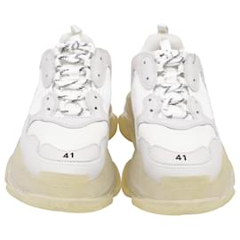 Balenciaga-Tênis Balenciaga Triple S em poliéster branco-Branco,Cru