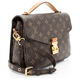 Louis Vuitton-Bolsa de Ombro Pochette Metis em Canvas Monogram Louis Vuitton-Marrom