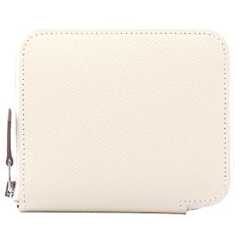 Billetera redonda compacta Azap Silk'in de Hermès Blanco